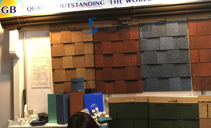 San-gobuild Added Mixed Colors Asphalt Shingle Samples
