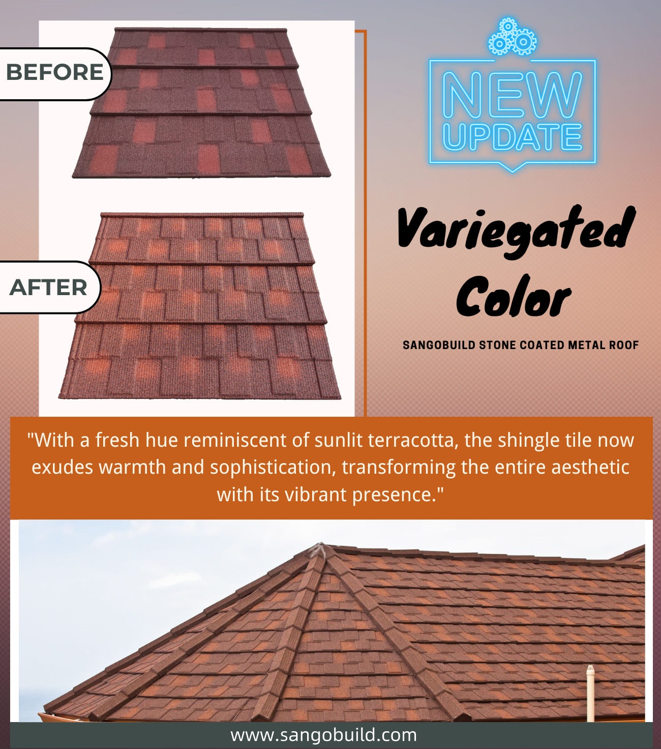 Sangobuild Brings New Color Revolution to Shingle Tiles