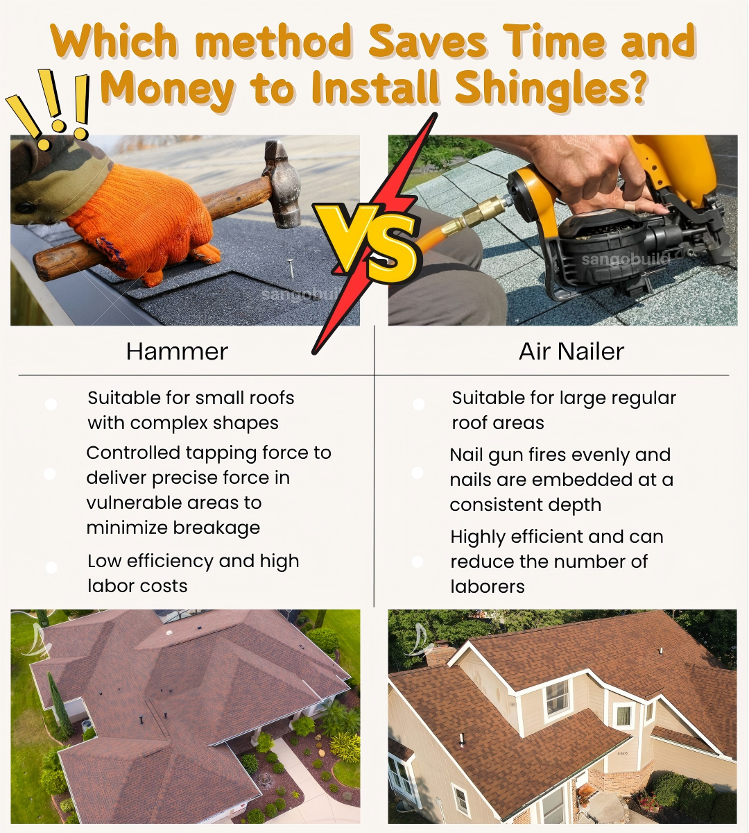 Air Nailer vs. Hammer: Which Method Saves Time & Money to Install Shingles